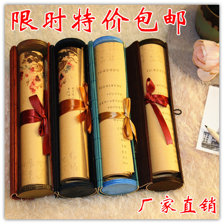 厂家直销复古创意韩版学生毕业纪念册古典个性竹盒装同学录包邮