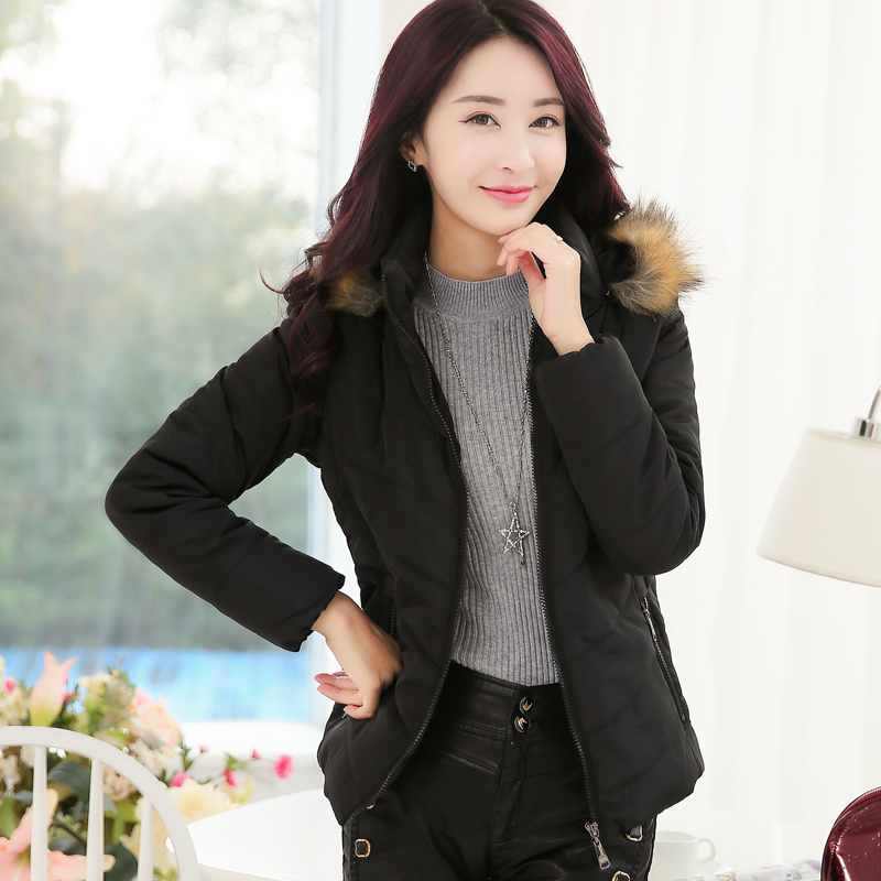 2015冬装新款韩版时尚加绒加厚短款棉衣女外套冬季大码显瘦棉袄潮