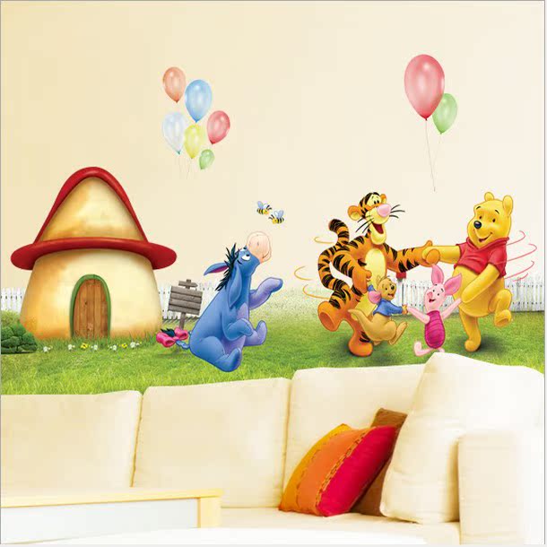 大型包邮 小熊 教室布置卡通儿童房身高贴宝宝可移除墙贴 身高贴