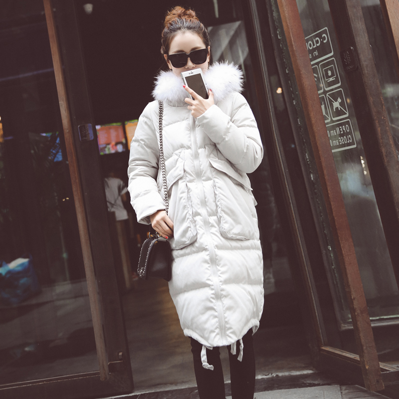 棉衣女中长款修身加厚 2015棉服女新款韩国大码毛领冬季外套女潮