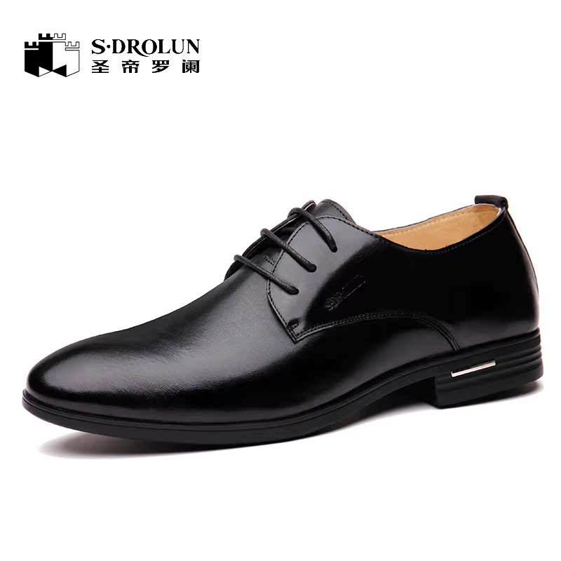 S·Drolun/圣帝罗阑2016秋季上新 头层牛皮商务正装低帮男鞋