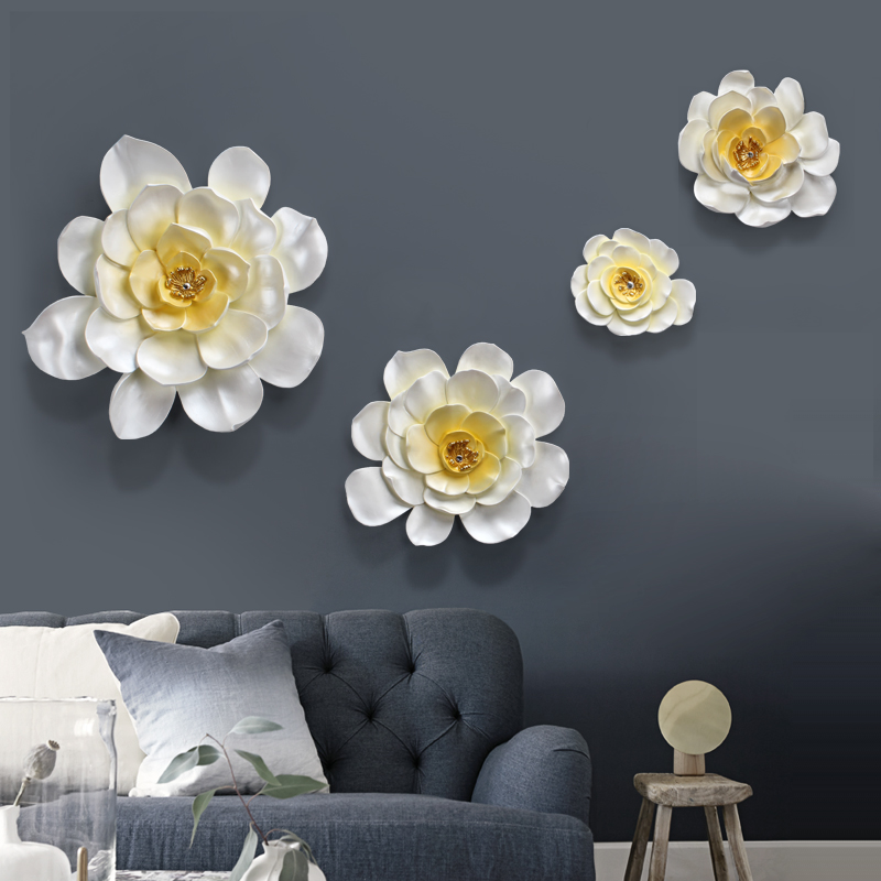 创意立体浮雕装饰品墙饰壁挂卧室走廊玄关电视沙发背景墙陶瓷花卉