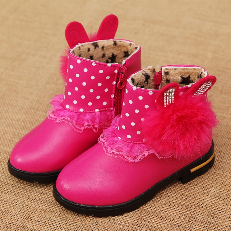 赖皮猪冬季新款韩版儿童二棉加厚兔毛马丁靴短靴女童鞋靴子雪地靴