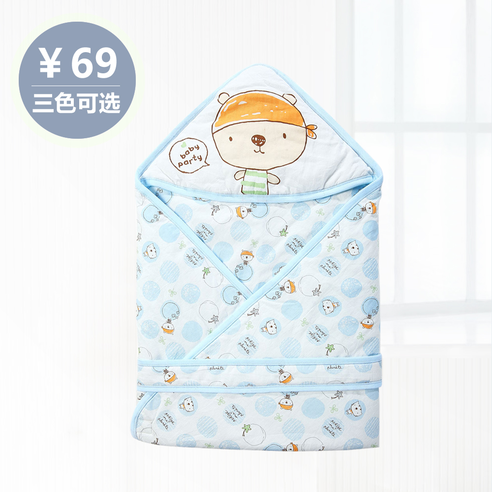 2015新款婴儿抱被春秋 宝宝用品斜纹布纯棉抱毯90*90  新生儿包被
