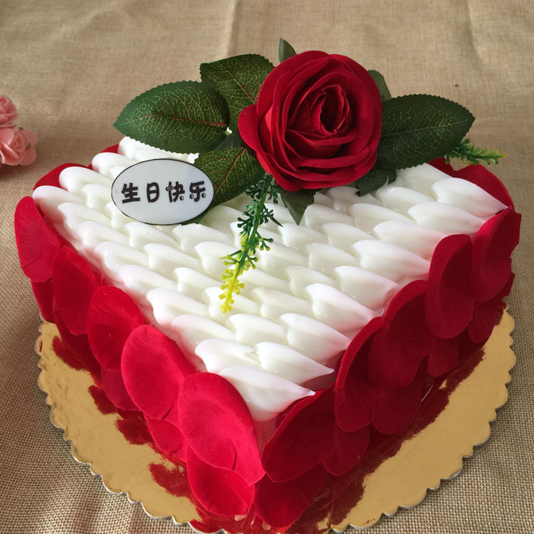 大美新款玫瑰花方形生日仿真蛋糕模型样品假蛋糕塑胶水果欧式包邮