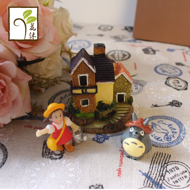 促销创意微景观造景小别墅房子树脂摆件装饰品花器花盆装饰小物件