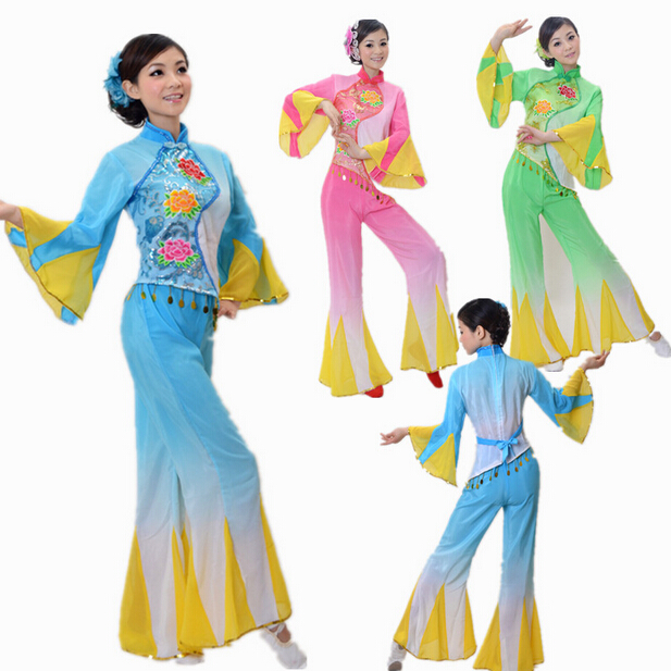 秧歌服装2015新款舞台腰鼓表演服民族舞蹈表演服装广场舞蹈服