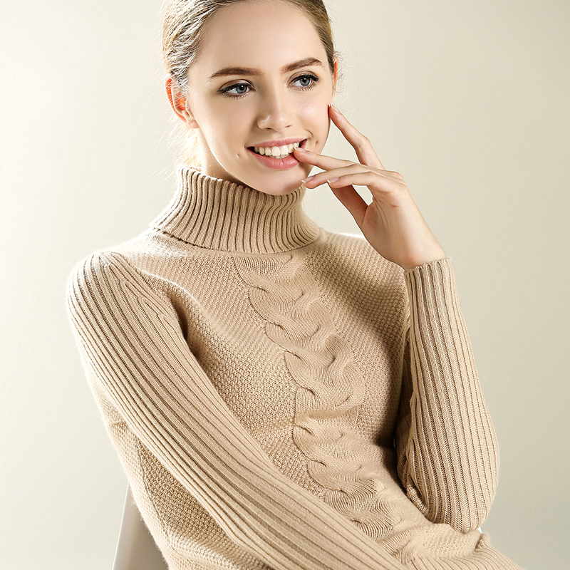 秋冬新品高领羊绒衫女短款纯羊绒套头打底衫修身针织衫毛衣山羊绒