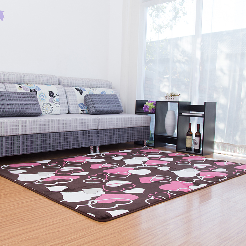家用客厅珊瑚绒地毯 卧室床边地毯时尚满铺防滑大地毯可定制水洗