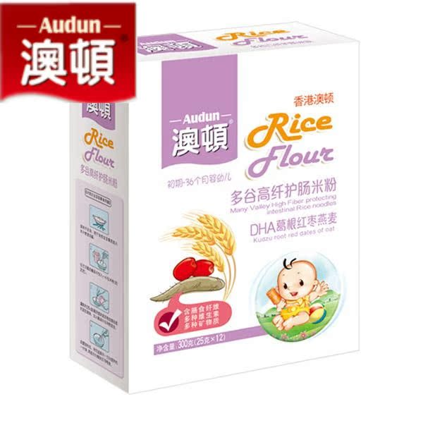 包邮 香港澳顿 多谷高纤护肠米粉 DHA葛根红枣燕麦 300克 全阶段