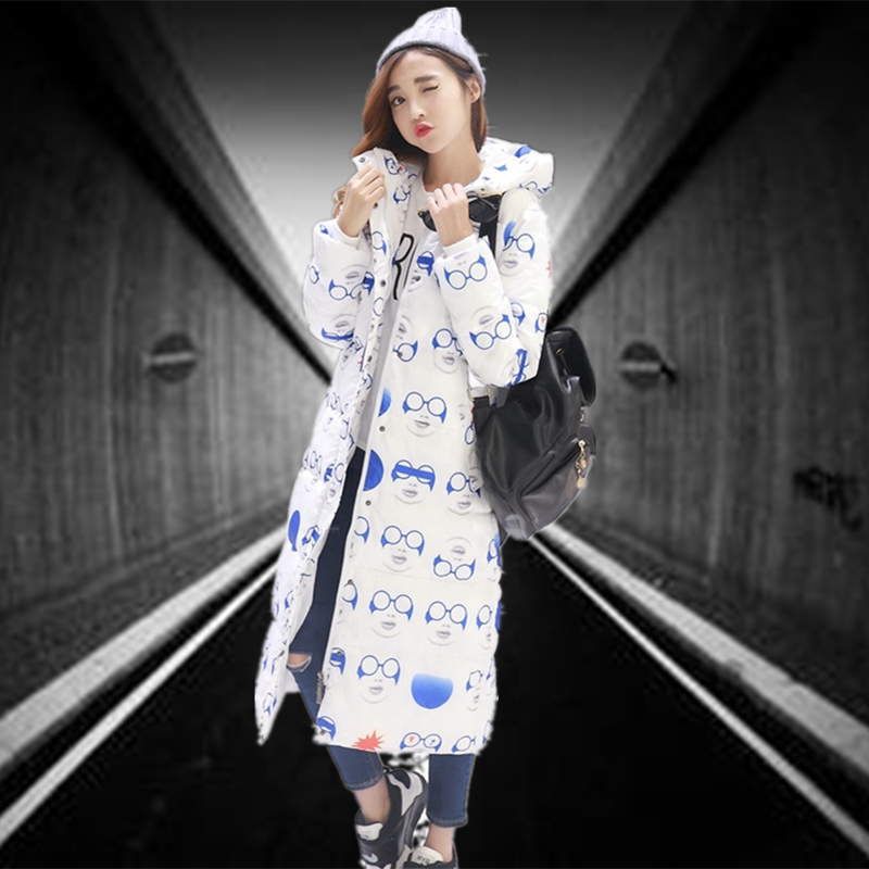 2015新款冬装韩版羽绒服女长款过膝 修身加厚长袖超长款羽绒棉服