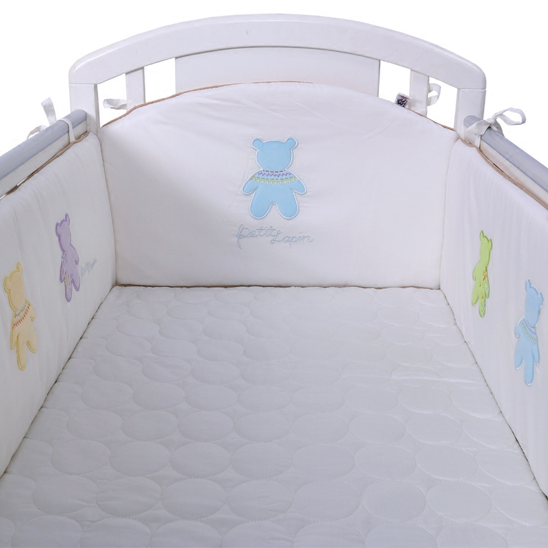 顽皮熊韩国高档婴童床品婴儿床围宝宝纯棉刺绣含被子套件婴儿用品