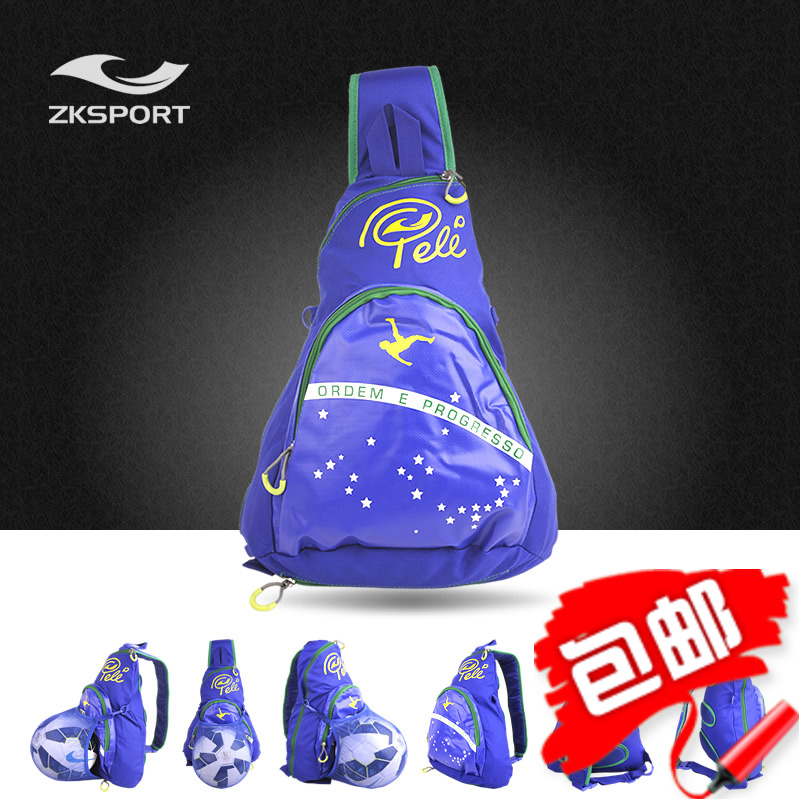 ZKSPORT蓝色单肩包掌控正品足球运动斜挎包男子女子装备袋