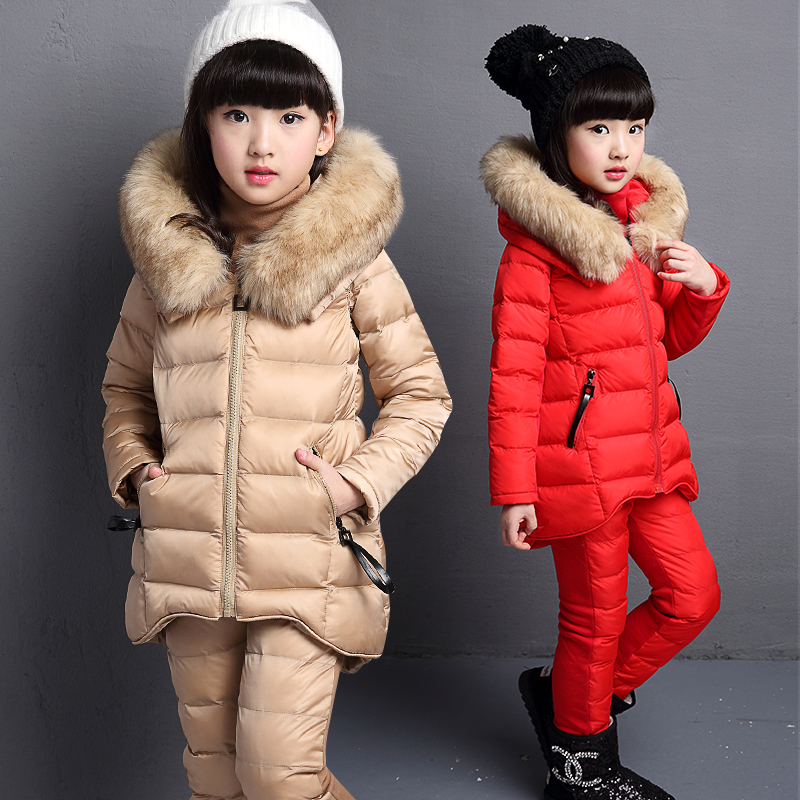 童装女童2015冬装新款中大童棉衣套装4-8-10-14岁儿童韩版三件套