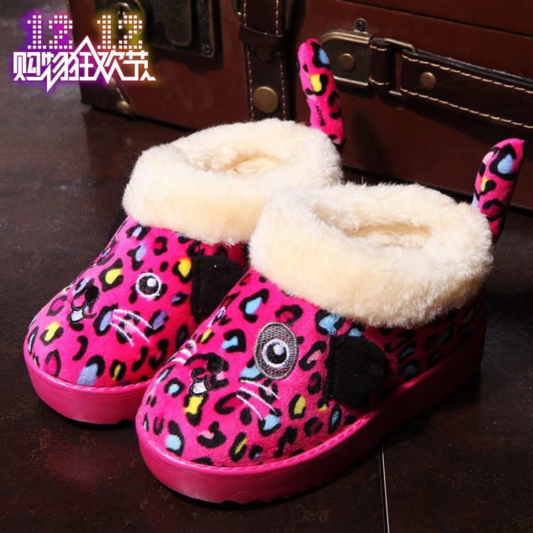 2015冬季新款儿童宝宝棉鞋可爱老虎尾巴套脚舒适保暖鞋雪地靴童鞋