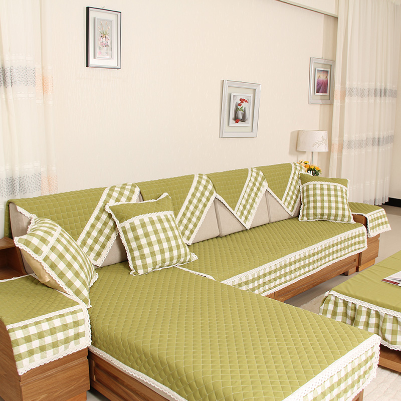 简约现代沙发垫布艺夏季皮沙发巾实木凉垫四季色织布坐垫可定做