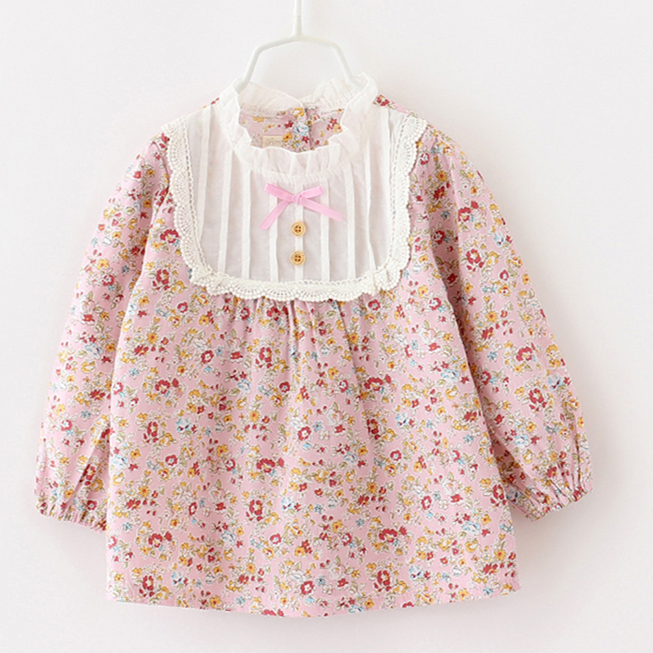 春装童装 韩版儿童小碎花裙衫 1-2-3岁女小童可爱娃娃衫 长袖T恤