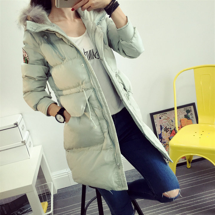 2015冬季新款女装韩版棉衣外套连帽立领加厚修身显瘦中长款棉服