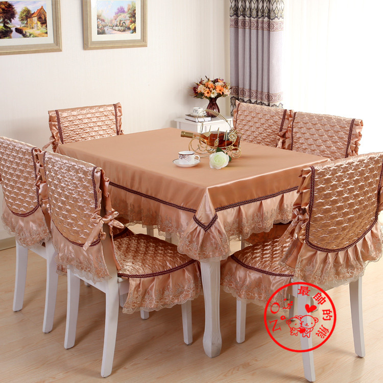 新款欧式餐桌布 餐椅套茶几布 纯色椅子靠垫 坐垫加厚餐椅垫套装