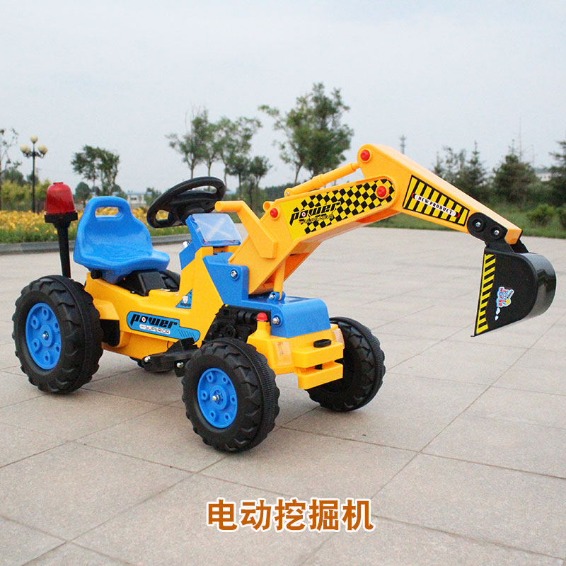 儿童挖土机挖掘机钩机可坐可骑挖土车推土机四轮电动玩具车童车