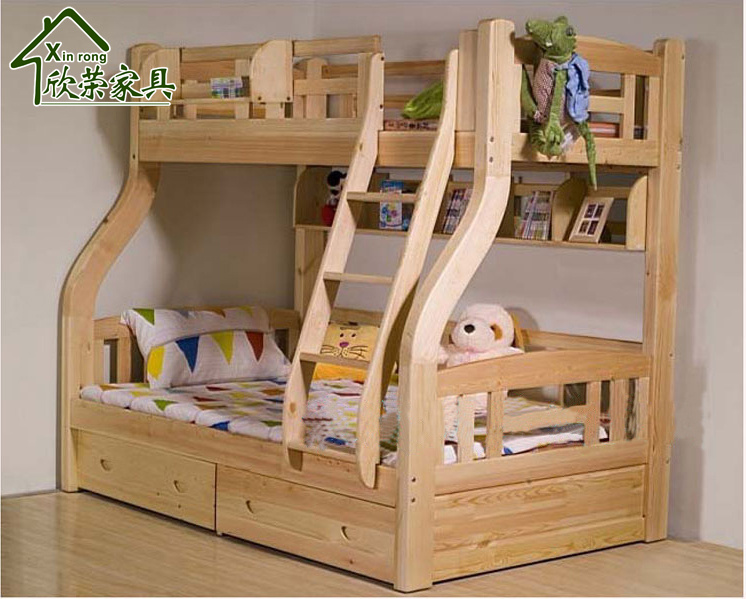 上海全实木家具田园儿童房松木上下床双层床实木高低床组合床定制
