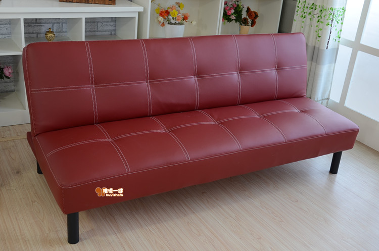 多功能可折叠沙发床1.8米双人沙发 皮艺小户型实木沙发床1.5宜家