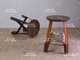 北欧设计师实木餐椅loft复古创意圆凳铁艺吧椅吧凳个性时尚高脚椅