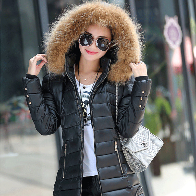2015韩国代购新潮女中长款连帽棉服冬装加厚保暖羽绒大衣气质外套