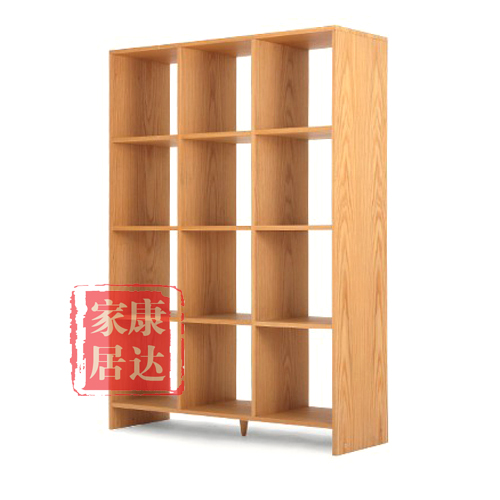 日式家具实木书架客厅置物柜 北欧风格置物架橡木隔断小户型花架
