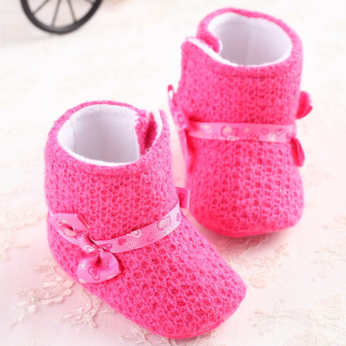 0-1岁冬款女婴儿鞋学步鞋加绒软底鞋保暖棉鞋女宝宝鞋高帮雪地靴