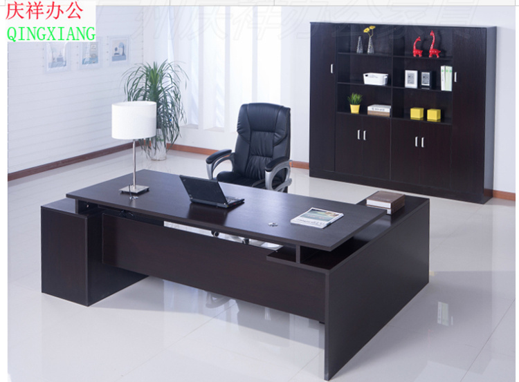 2015新款办公家具板式黑色大班台老板桌总裁桌简约现代厂家定制桌