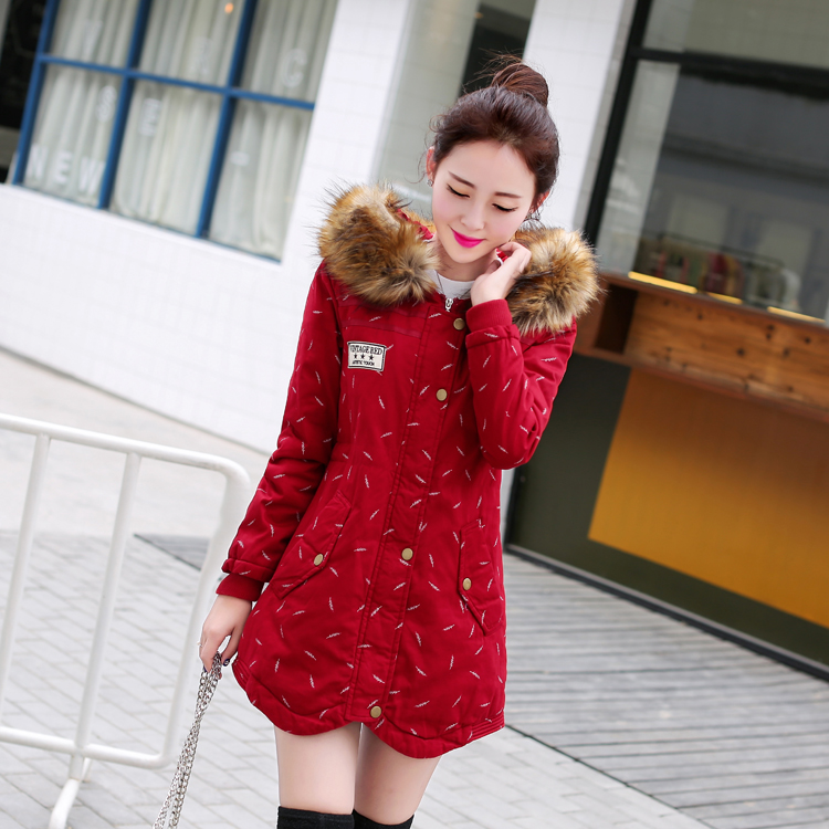 2015冬季新款韩版休闲女士棉衣外套中长款大码棉袄棉服大衣显瘦潮