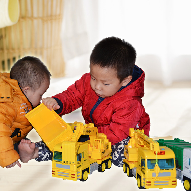 儿童玩具车男孩婴儿惯性车大卡车工程车挖土机挖掘机模型音乐灯光