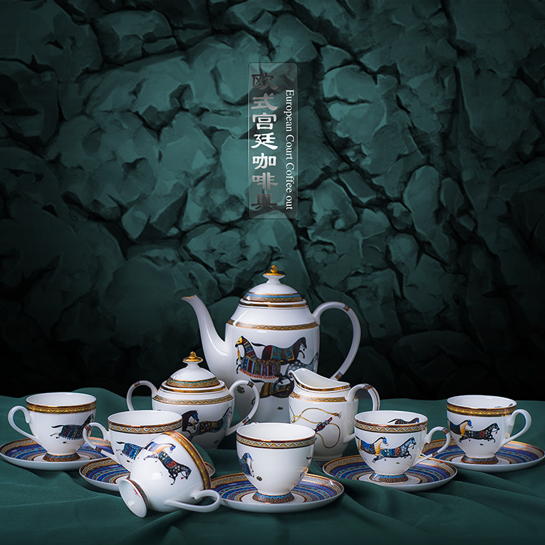 欧式高档骨瓷咖啡杯具套装 景德镇陶瓷咖啡杯创意经典咖啡具杯子