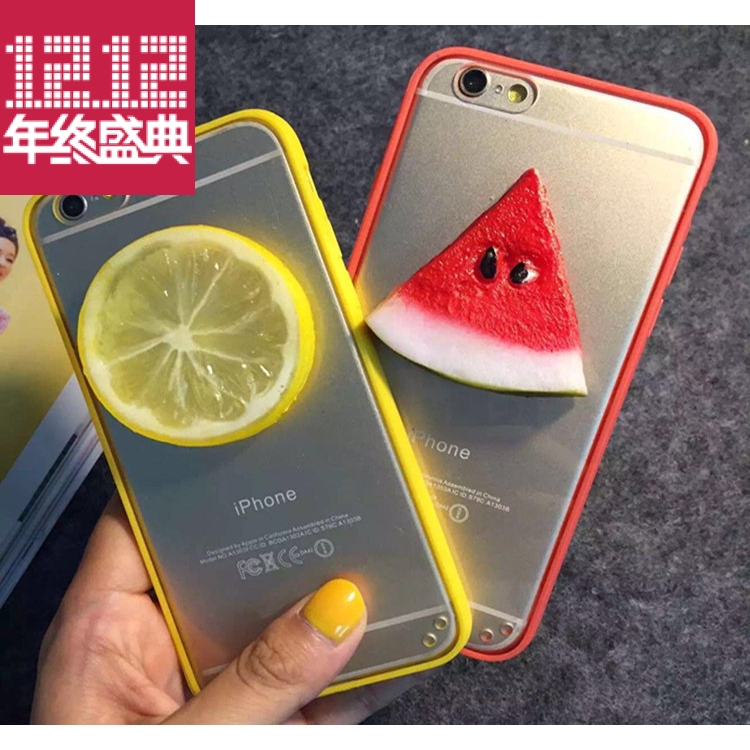 DIY手工iphone6个性原创意手机壳6plus西瓜柠檬手机套苹果5s外壳
