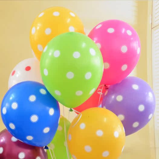 12寸加厚波点气球结婚派对生日元旦春节情人节装饰圆点气球