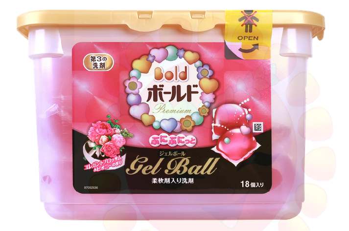 日本宝洁P&G柔顺加倍香味持久粉色花果香型 洗衣啫喱球洗衣凝珠