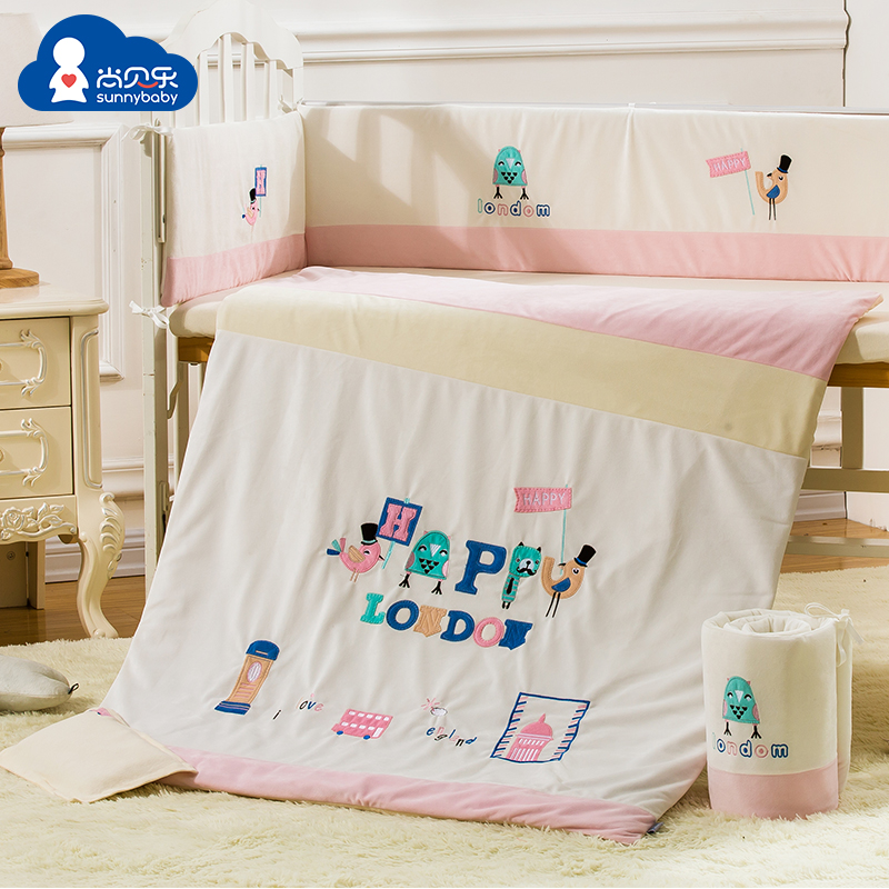 尚贝乐 婴儿床围床上用品七件套件儿童宝宝秋冬季床品可拆洗