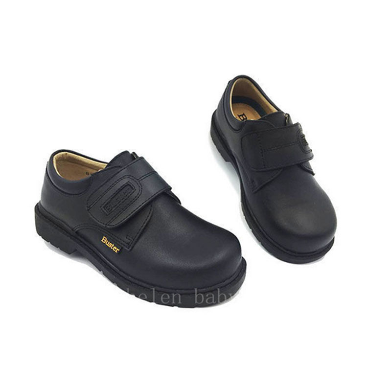 香港（BUSTER)真皮黑色皮港牌订制专业校鞋 健康机能减震儿童皮鞋