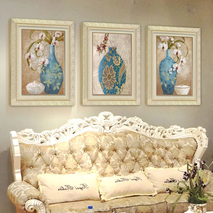 高档现代欧美式客厅装饰画有框三联画壁画挂画玄关沙发背景墙画