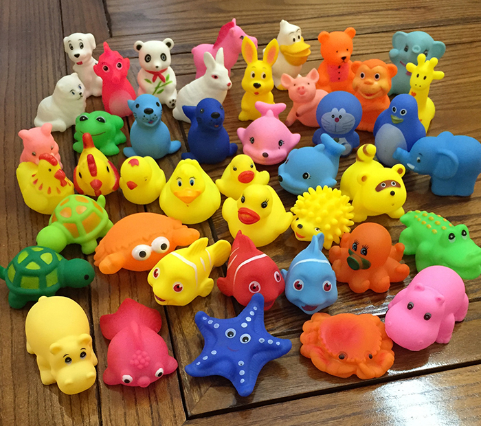 日韩搪胶玩具小黄鸭婴儿戏水玩具洗澡儿童动物玩偶捏捏叫发声玩具