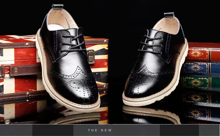 布洛克雕花男鞋真皮男士鞋子秋季巴洛克复古英伦潮鞋商务休闲皮鞋
