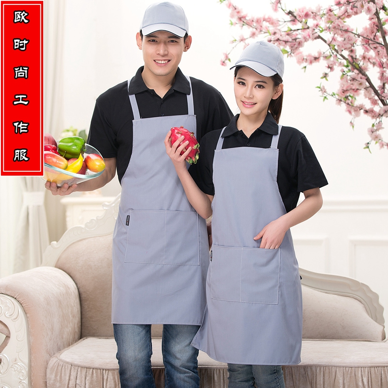 围裙定制LOGO广告围裙可印字工作餐饮超市服务员厨师围裙定做包邮