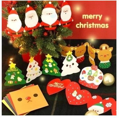 圣诞节新年祝福感恩贺卡韩国创意盒装圣诞节卡片闺蜜朋友礼物