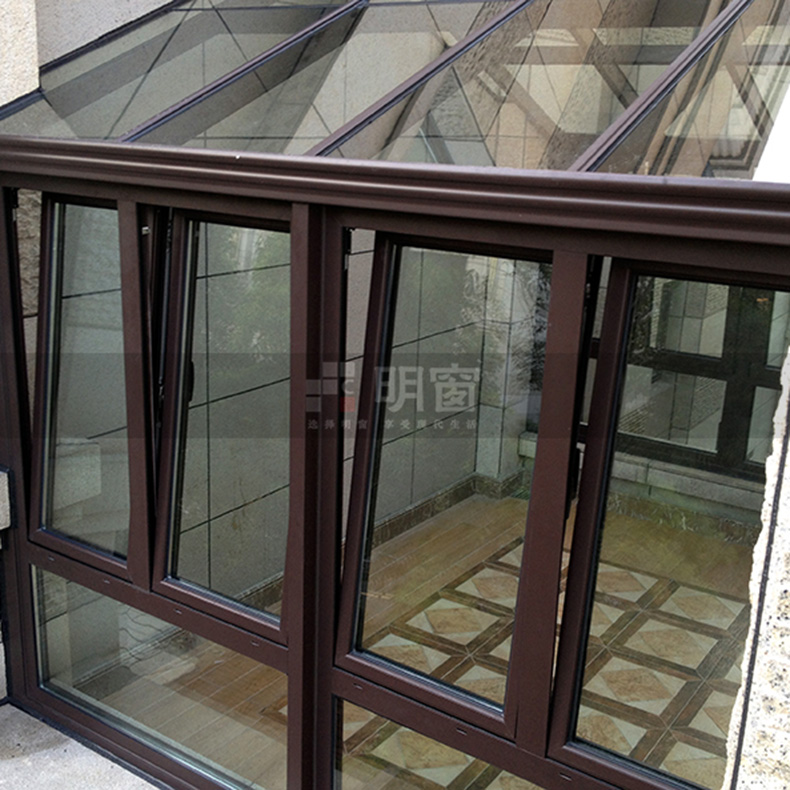 明窗特价80#铝合金夹胶玻璃中空玻璃阳光房壁厚2.0免费设计方案
