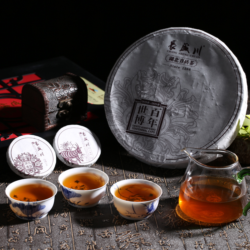 黑茶湖北特产长盛川青砖茶750g礼品茶包邮2015年新茶收藏茶叶