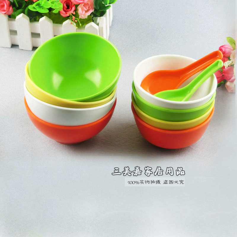 特价韩式仿瓷塑料餐具小碗 防摔汤碗快餐碗米饭碗儿童碗套装碗
