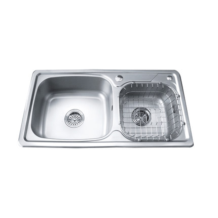 水槽 双槽 中宇不锈钢水槽加厚厨房洗碗池 洗菜盆WJY67028