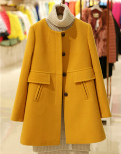 2015秋冬新款韩版修身呢子大衣中长款加厚毛呢外套大衣女潮