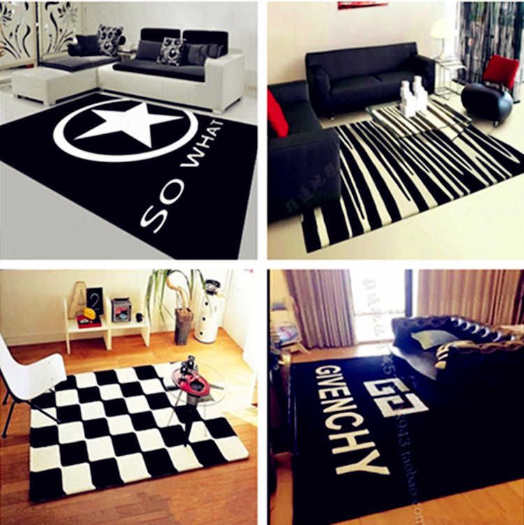 时尚潮牌卧室床边地毯客厅茶几地毯店铺拍照地毯 可定制logo地毯